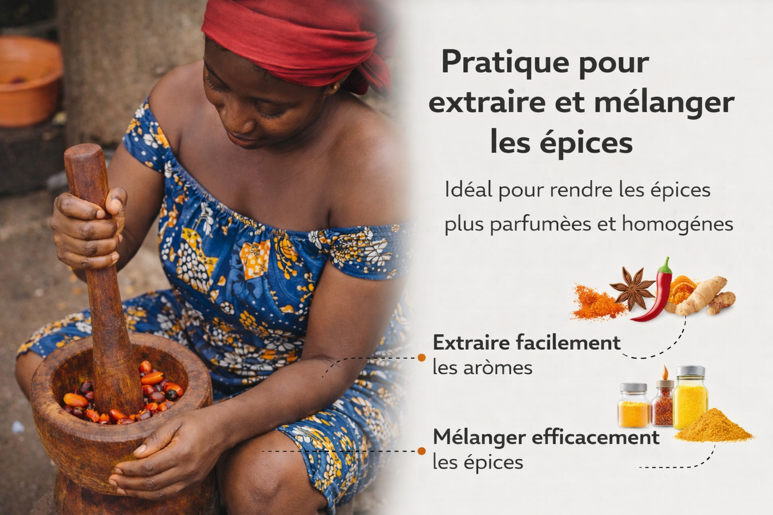 Mortier et Pilon en bois – Image 4