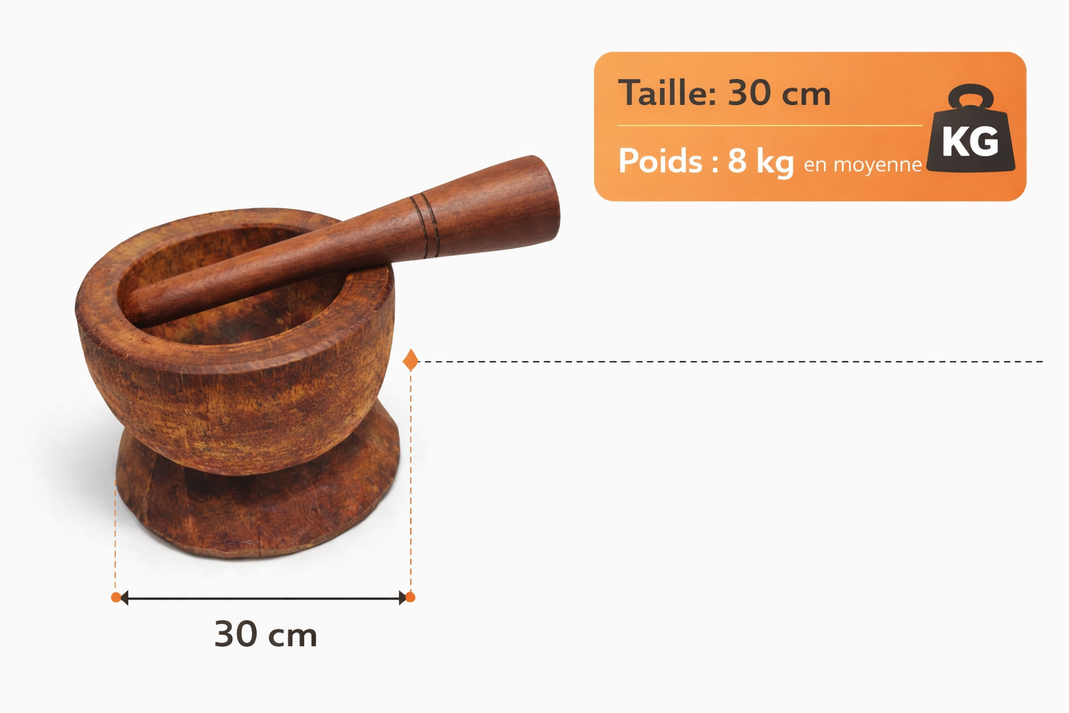 Mortier et Pilon en bois – Image 5